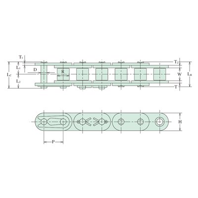 35F Hitachi Inspire SBR - Z prostą płytką łańcuch rolkowy