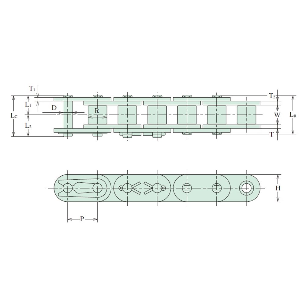 35F Hitachi Inspire SBR - Z prostą płytką łańcuch rolkowy