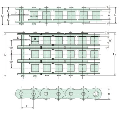 SUPER100H-2 Hitachi Inspire SBR - Super wzmocnione łańcuch rolkowy