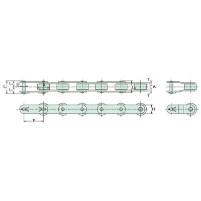 C2052-SS Hitachi Inspire SBR - Stal nierdzewna łańcuch o podwójnej podziałce