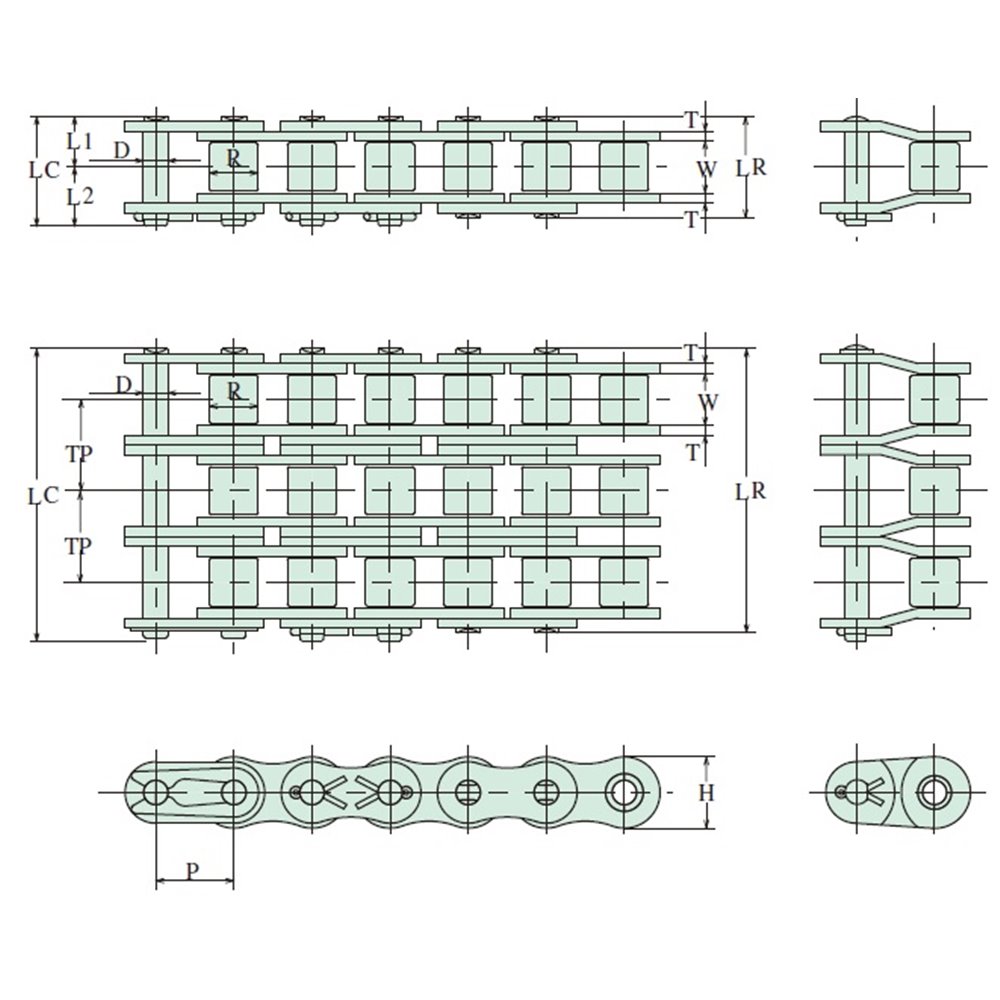 50-2NP Hitachi Inspire SBR - Niklowane łańcuch rolkowy