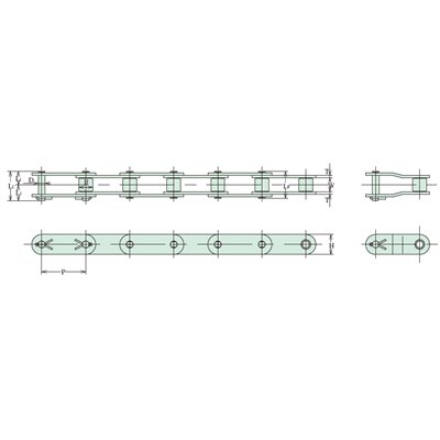 C2080H-NP Hitachi Inspire SBR - Niklowane łańcuch o podwójnej podziałce