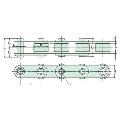 C2042HP Hitachi Inspire SBR - Tulejkowe | Z pustym sworzniem łańcuch o podwójnej podziałce