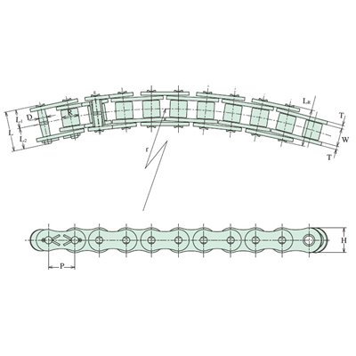 60SB Hitachi Inspire SBR - Do pracy po łuku łańcuch rolkowy