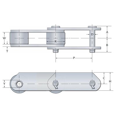 CC5A HITACHI Raised Sidebar Conveyor Chain