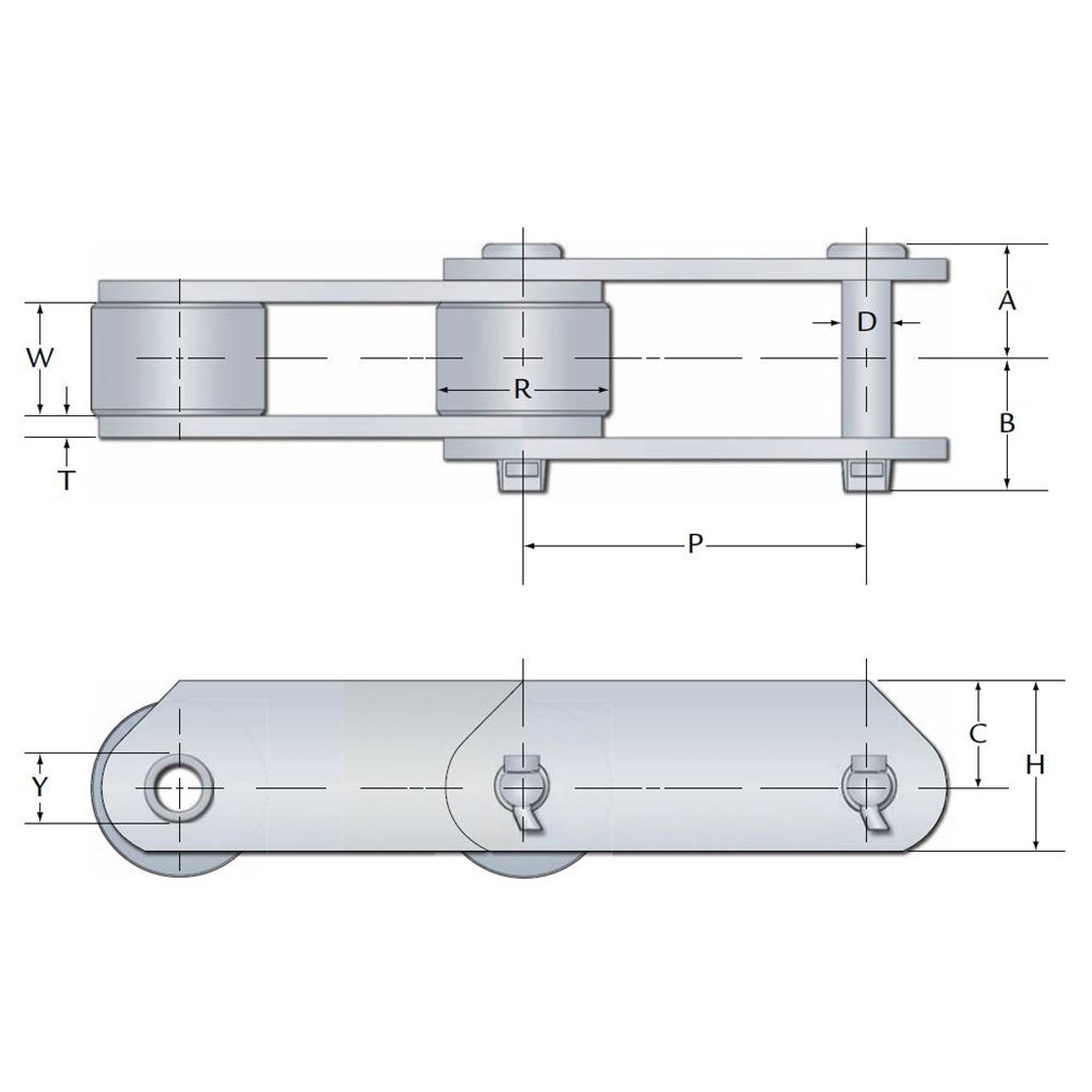 CC5A HITACHI Raised Sidebar Conveyor Chain