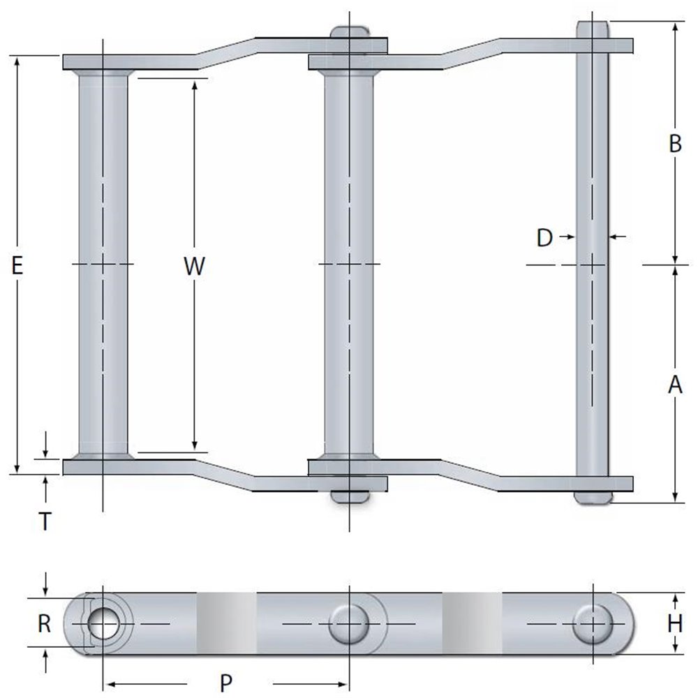 WD112 HITACHI Welded Steel Drag Chain
